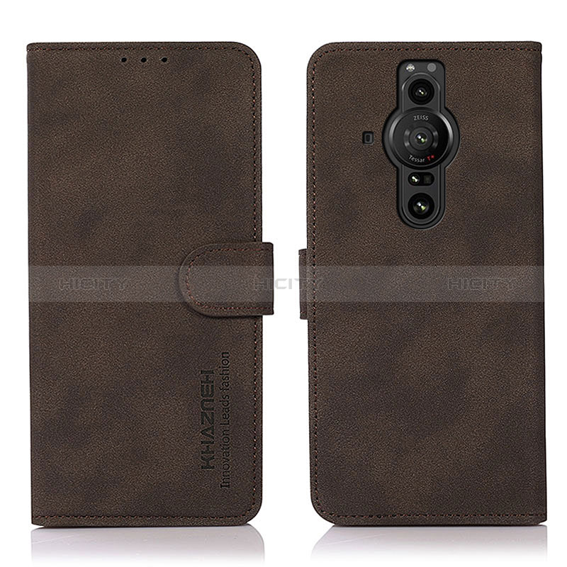 Custodia Portafoglio In Pelle Cover con Supporto D01Y per Sony Xperia PRO-I