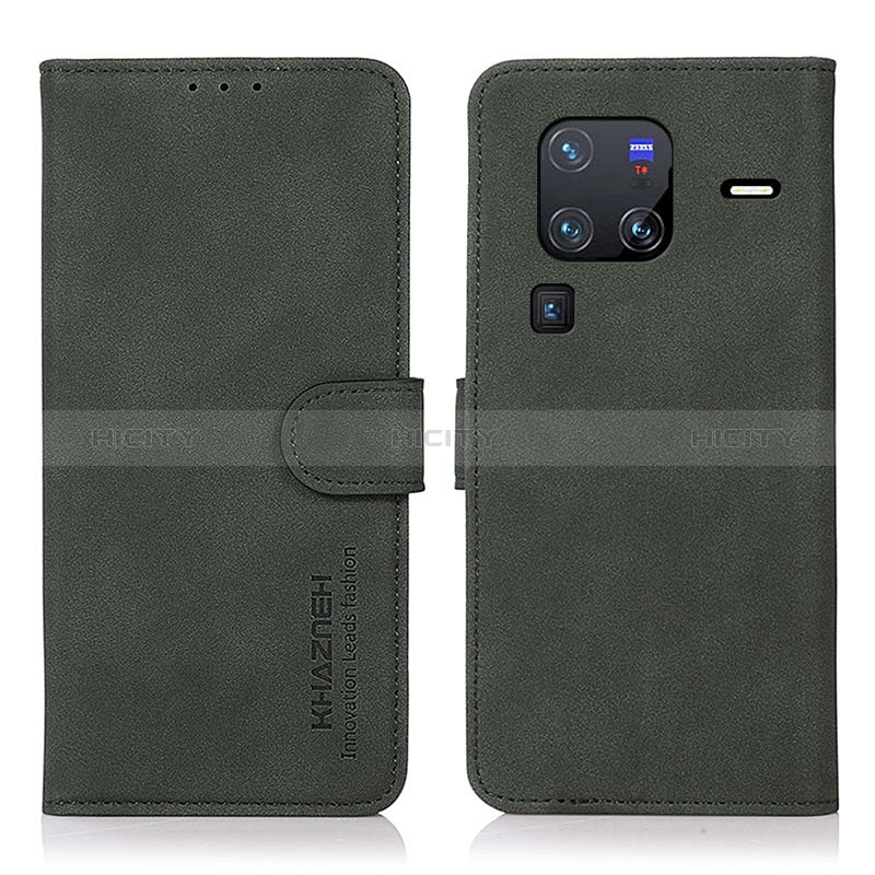 Custodia Portafoglio In Pelle Cover con Supporto D01Y per Vivo X80 Pro 5G Verde