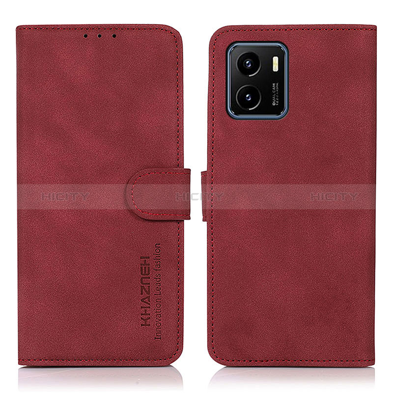 Custodia Portafoglio In Pelle Cover con Supporto D01Y per Vivo Y10 Rosso