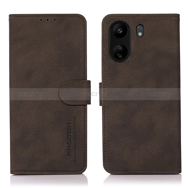 Custodia Portafoglio In Pelle Cover con Supporto D01Y per Xiaomi Poco C65 Marrone