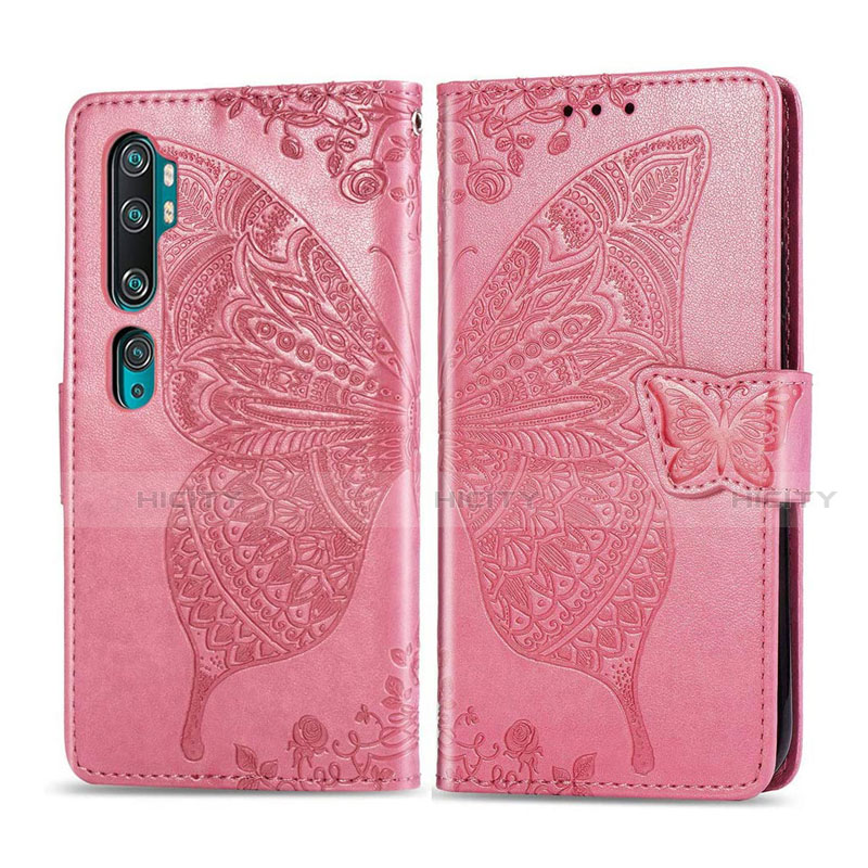 Custodia Portafoglio In Pelle Cover con Supporto D02 per Xiaomi Mi Note 10 Rosa