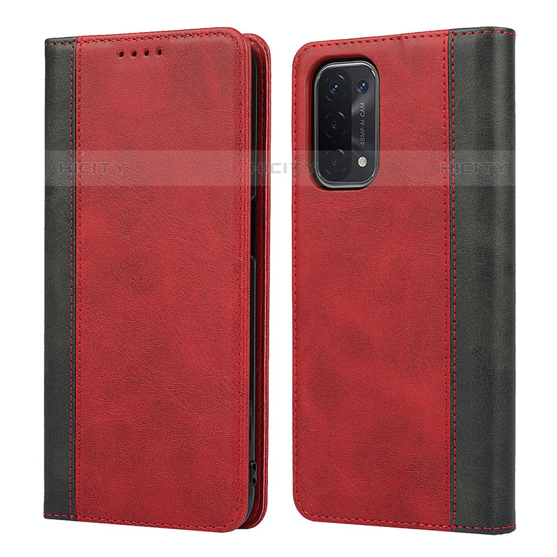 Custodia Portafoglio In Pelle Cover con Supporto D02T per Oppo A93 5G Rosso