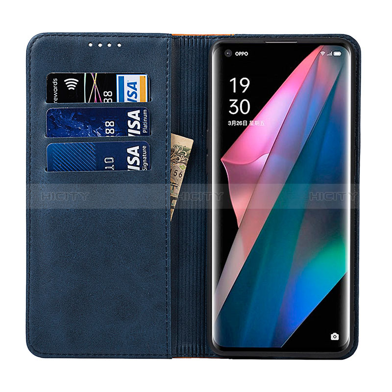 Custodia Portafoglio In Pelle Cover con Supporto D02T per Oppo Find X3 5G