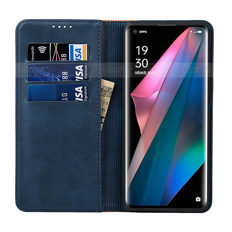 Custodia Portafoglio In Pelle Cover con Supporto D02T per Oppo Find X3 Pro 5G