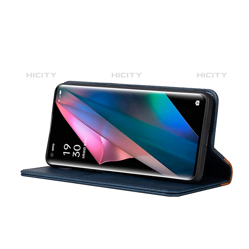 Custodia Portafoglio In Pelle Cover con Supporto D02T per Oppo Find X3 Pro 5G