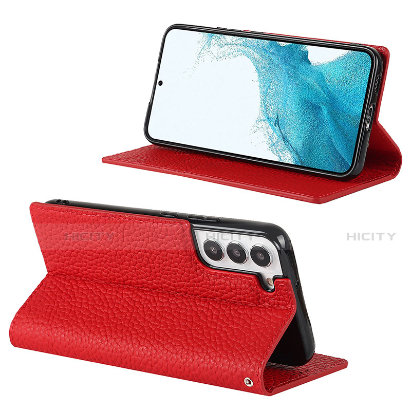 Custodia Portafoglio In Pelle Cover con Supporto D02T per Samsung Galaxy S21 5G Rosso