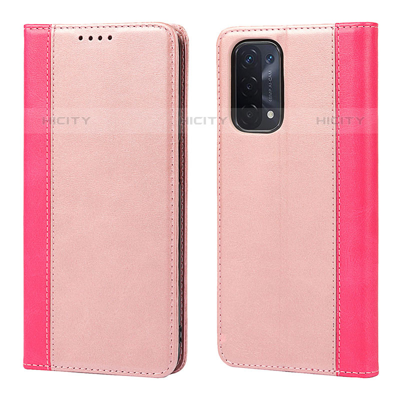 Custodia Portafoglio In Pelle Cover con Supporto D03T per OnePlus Nord N200 5G Oro Rosa