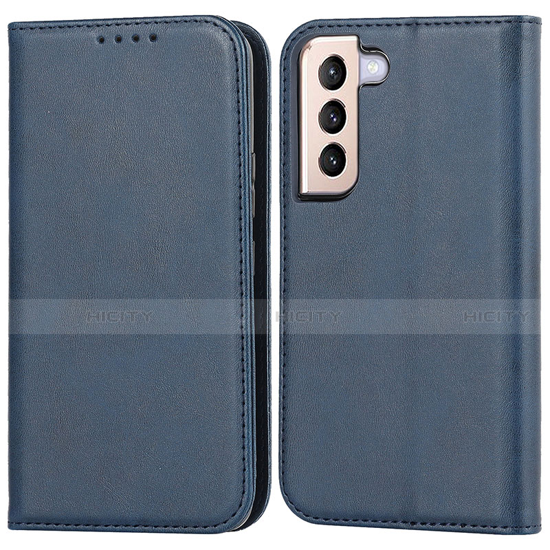 Custodia Portafoglio In Pelle Cover con Supporto D03T per Samsung Galaxy S21 5G Blu