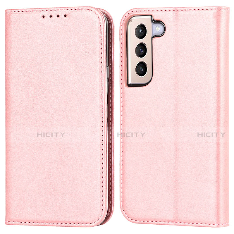 Custodia Portafoglio In Pelle Cover con Supporto D03T per Samsung Galaxy S21 5G Rosa