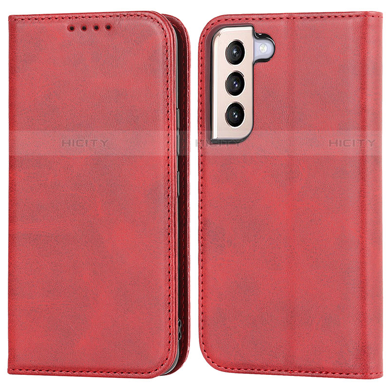 Custodia Portafoglio In Pelle Cover con Supporto D03T per Samsung Galaxy S21 FE 5G Rosso