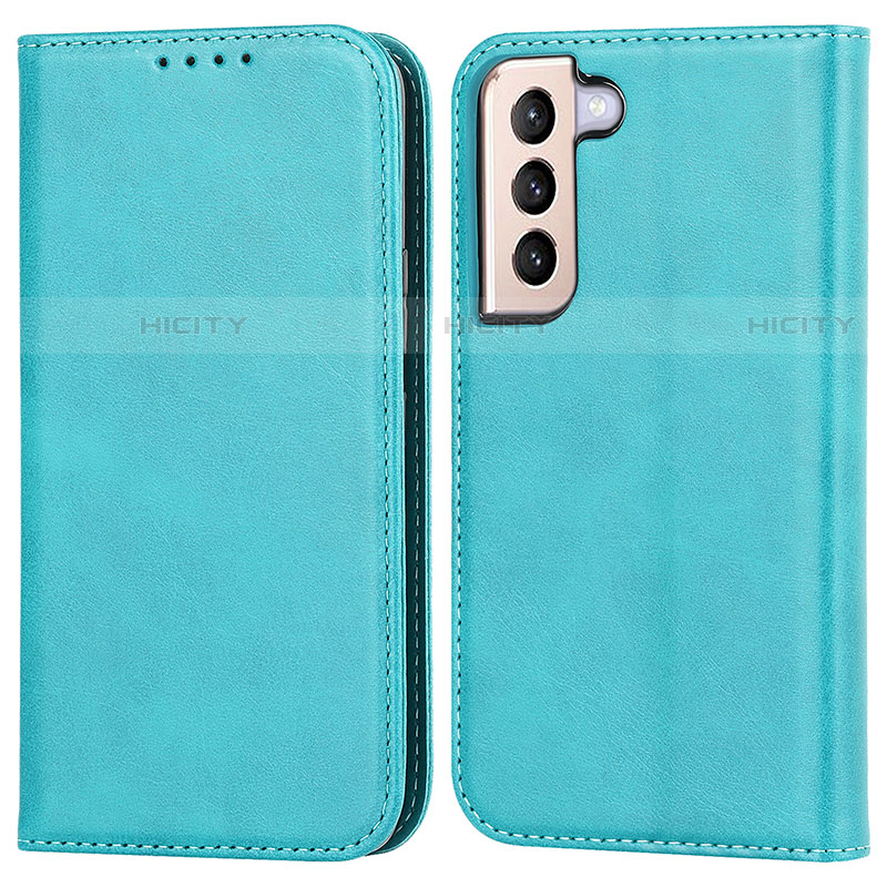 Custodia Portafoglio In Pelle Cover con Supporto D03T per Samsung Galaxy S22 5G Cielo Blu