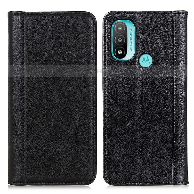 Custodia Portafoglio In Pelle Cover con Supporto D03Y per Motorola Moto E30 Nero