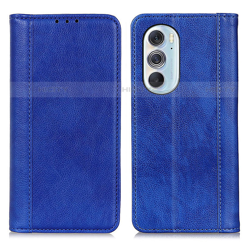 Custodia Portafoglio In Pelle Cover con Supporto D03Y per Motorola Moto Edge Plus (2022) 5G Blu