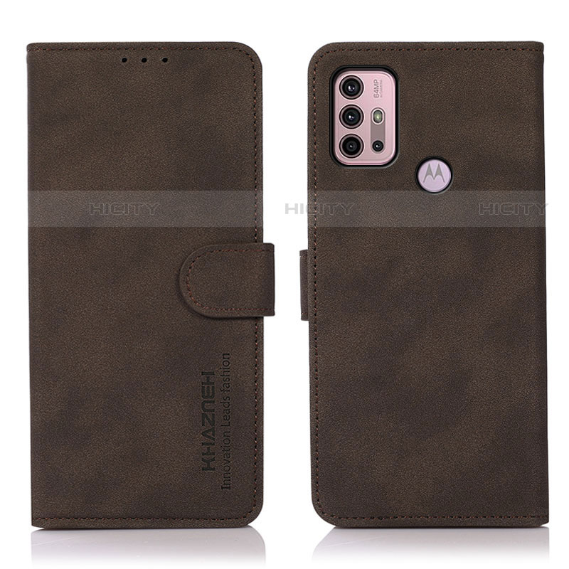 Custodia Portafoglio In Pelle Cover con Supporto D03Y per Motorola Moto G10 Marrone