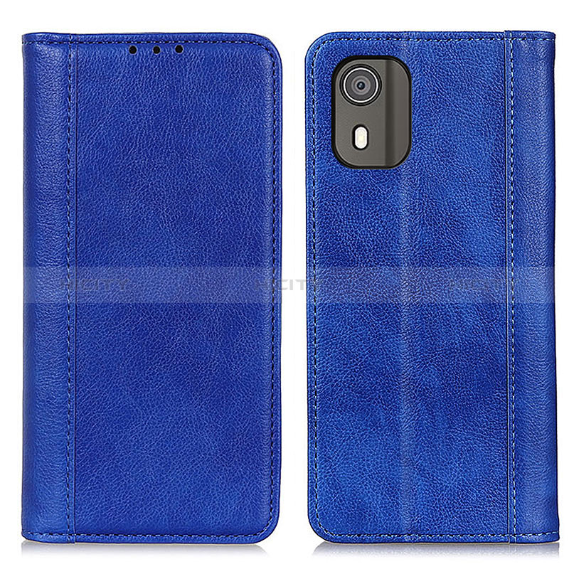 Custodia Portafoglio In Pelle Cover con Supporto D03Y per Nokia C02 Blu