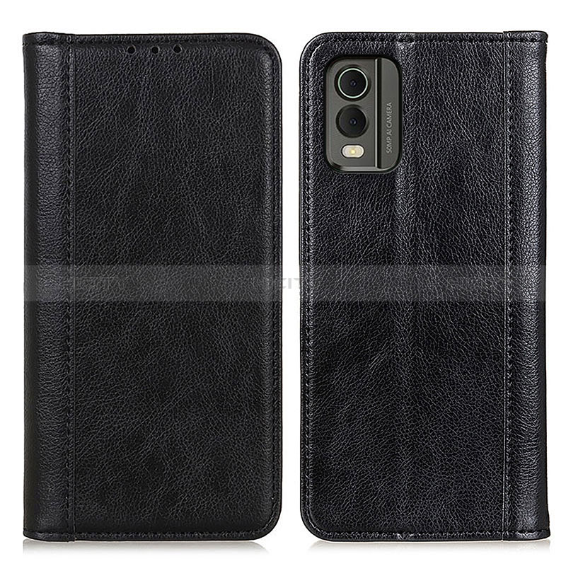 Custodia Portafoglio In Pelle Cover con Supporto D03Y per Nokia C32 Nero