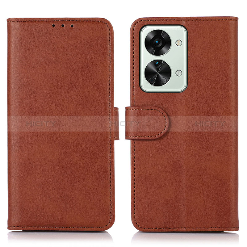 Custodia Portafoglio In Pelle Cover con Supporto D03Y per OnePlus Nord 2T 5G Marrone