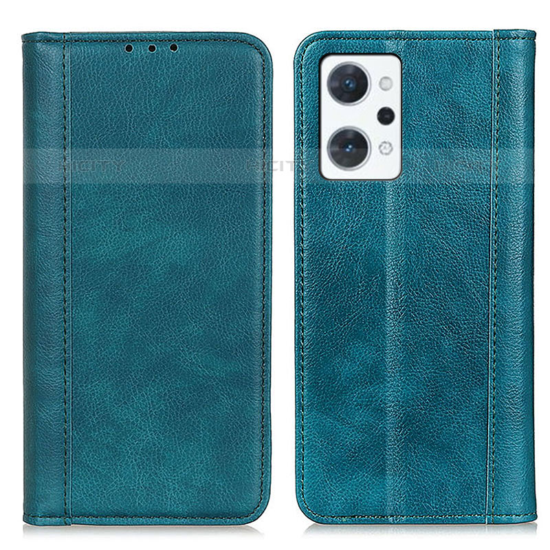 Custodia Portafoglio In Pelle Cover con Supporto D03Y per Oppo Reno7 A Verde