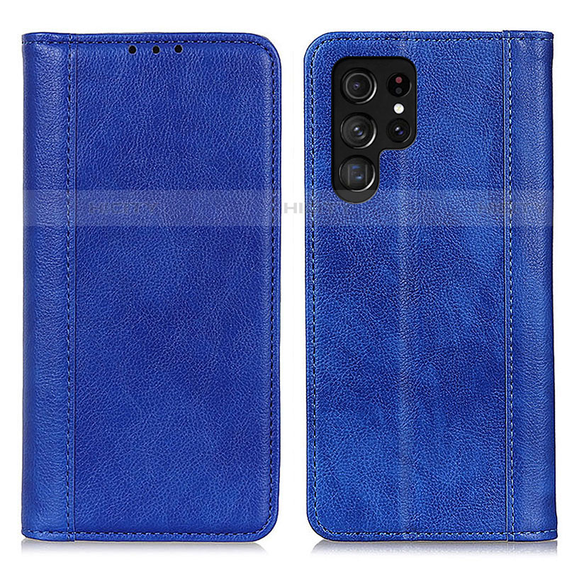 Custodia Portafoglio In Pelle Cover con Supporto D03Y per Samsung Galaxy S21 Ultra 5G Blu