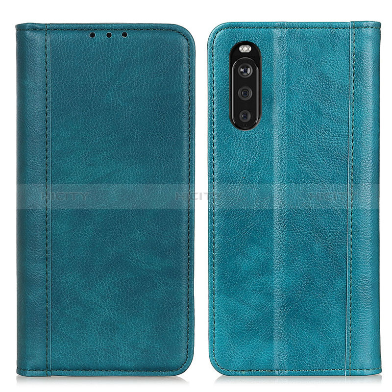 Custodia Portafoglio In Pelle Cover con Supporto D03Y per Sony Xperia 10 III SO-52B Verde