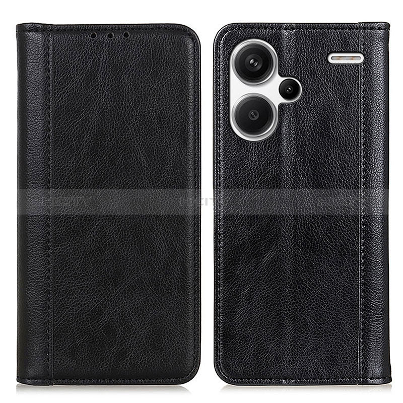 Custodia Portafoglio In Pelle Cover con Supporto D03Y per Xiaomi Redmi Note 13 Pro+ Plus 5G Nero