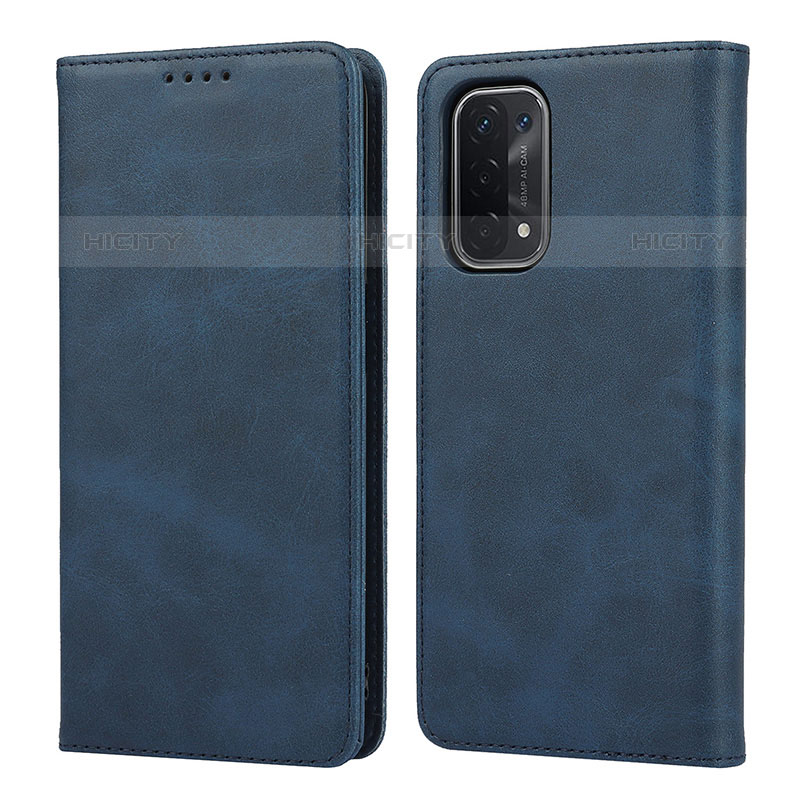 Custodia Portafoglio In Pelle Cover con Supporto D04T per OnePlus Nord N200 5G Blu