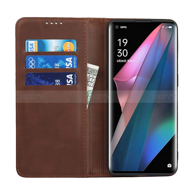 Custodia Portafoglio In Pelle Cover con Supporto D04T per Oppo Find X3 5G