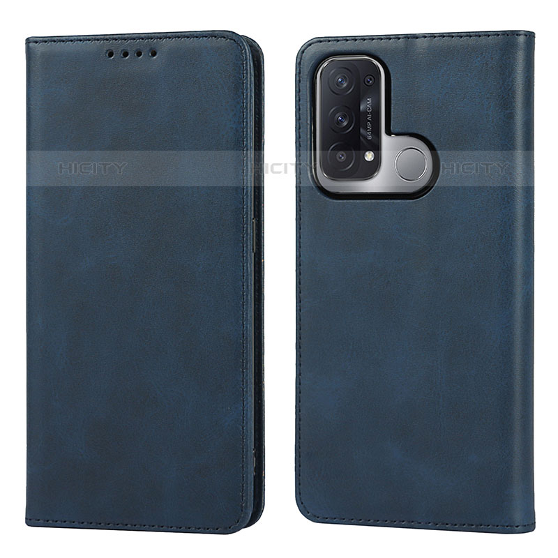 Custodia Portafoglio In Pelle Cover con Supporto D04T per Oppo Reno5 A Blu