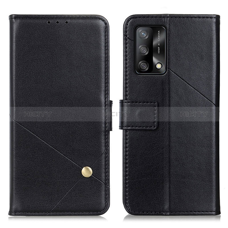 Custodia Portafoglio In Pelle Cover con Supporto D04Y per Oppo F19 Nero