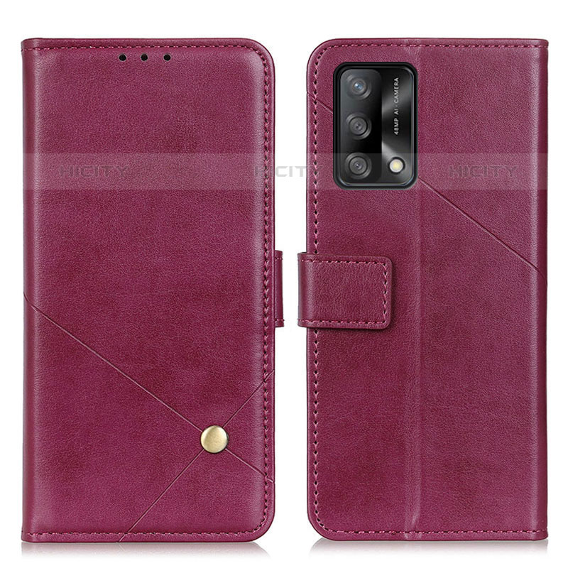 Custodia Portafoglio In Pelle Cover con Supporto D04Y per Oppo Reno6 Lite Viola