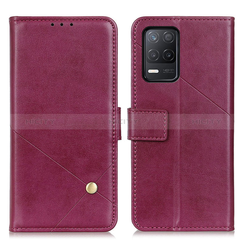 Custodia Portafoglio In Pelle Cover con Supporto D04Y per Realme 8 5G Rosso