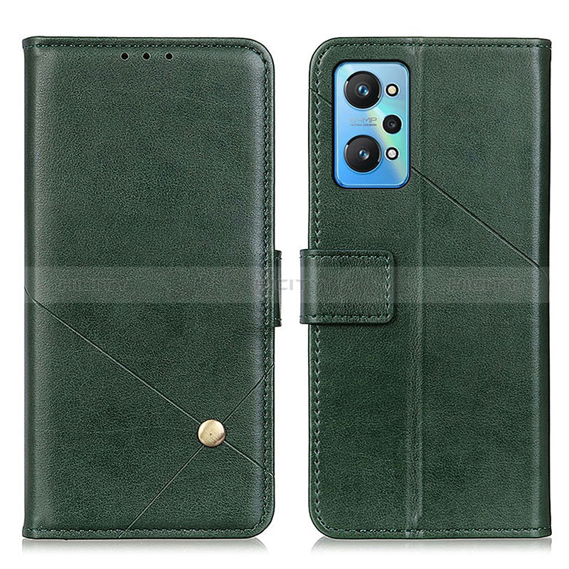 Custodia Portafoglio In Pelle Cover con Supporto D04Y per Realme GT2 5G Verde