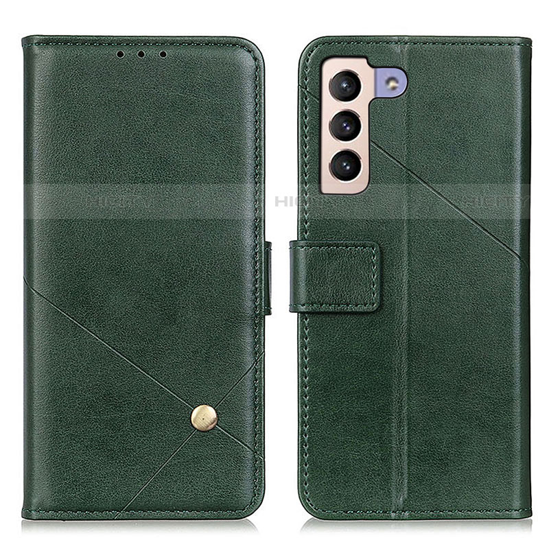 Custodia Portafoglio In Pelle Cover con Supporto D04Y per Samsung Galaxy S21 5G Verde