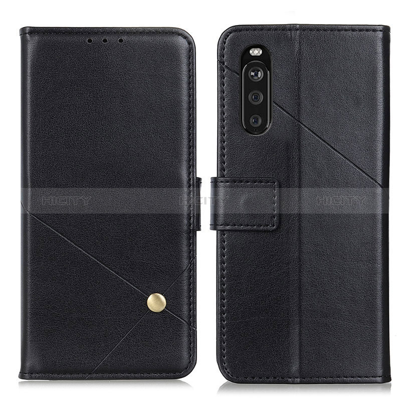 Custodia Portafoglio In Pelle Cover con Supporto D04Y per Sony Xperia 10 III Lite Nero