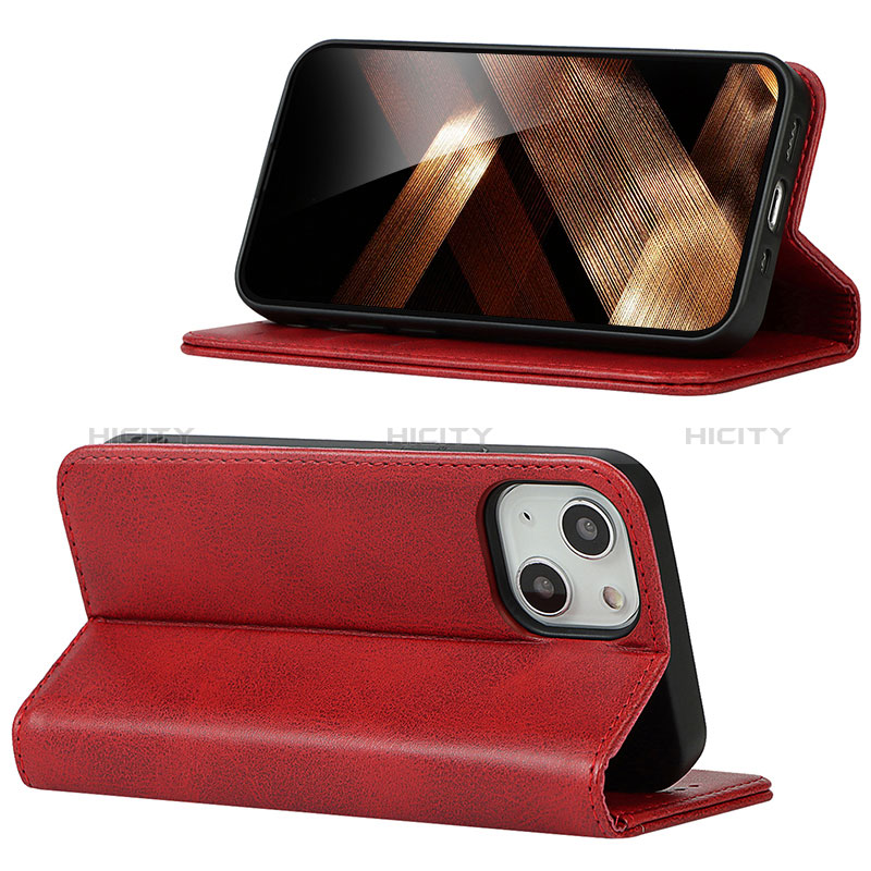 Custodia Portafoglio In Pelle Cover con Supporto D05T per Apple iPhone 15