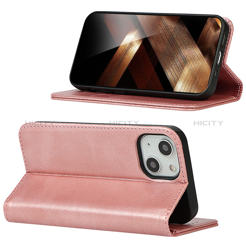 Custodia Portafoglio In Pelle Cover con Supporto D05T per Apple iPhone 15