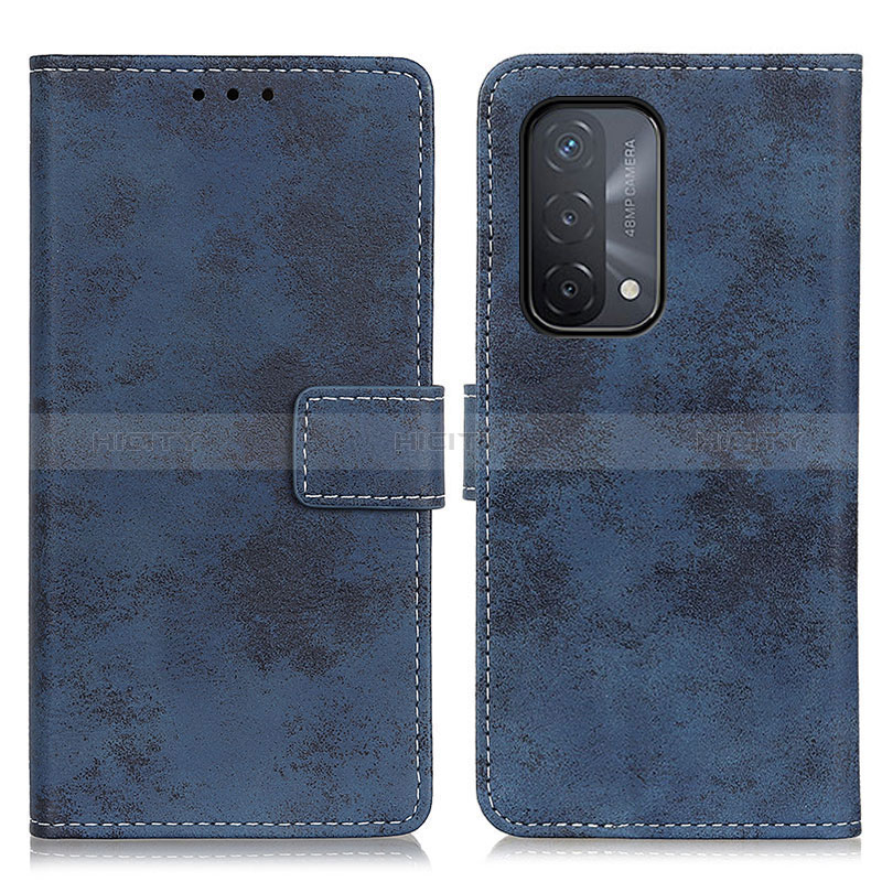 Custodia Portafoglio In Pelle Cover con Supporto D05Y per Oppo A74 5G Blu