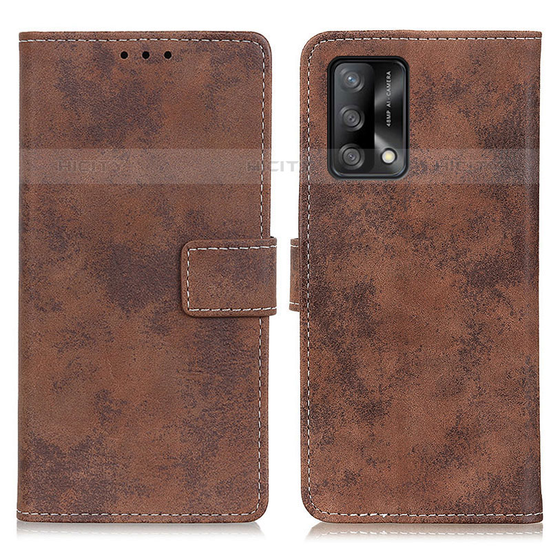 Custodia Portafoglio In Pelle Cover con Supporto D05Y per Oppo Reno6 Lite Marrone