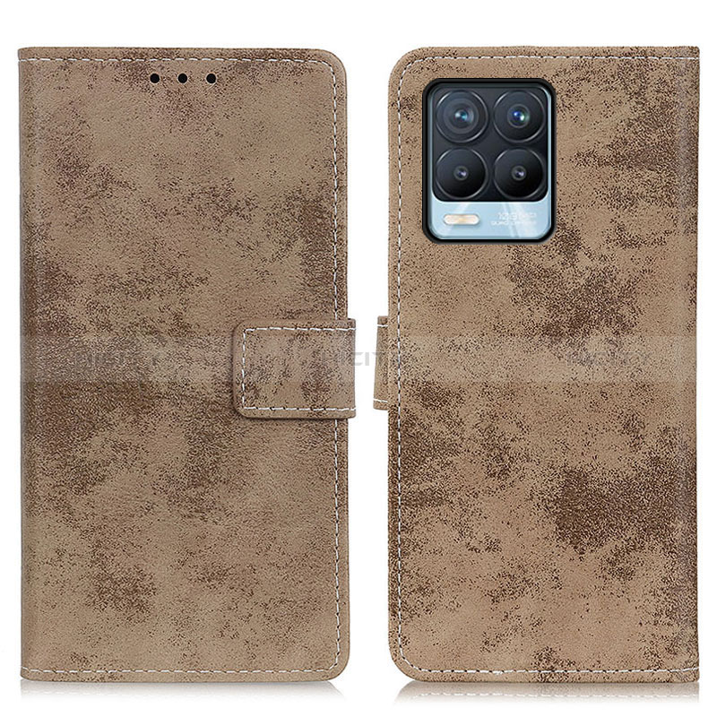 Custodia Portafoglio In Pelle Cover con Supporto D05Y per Realme 8 4G Khaki