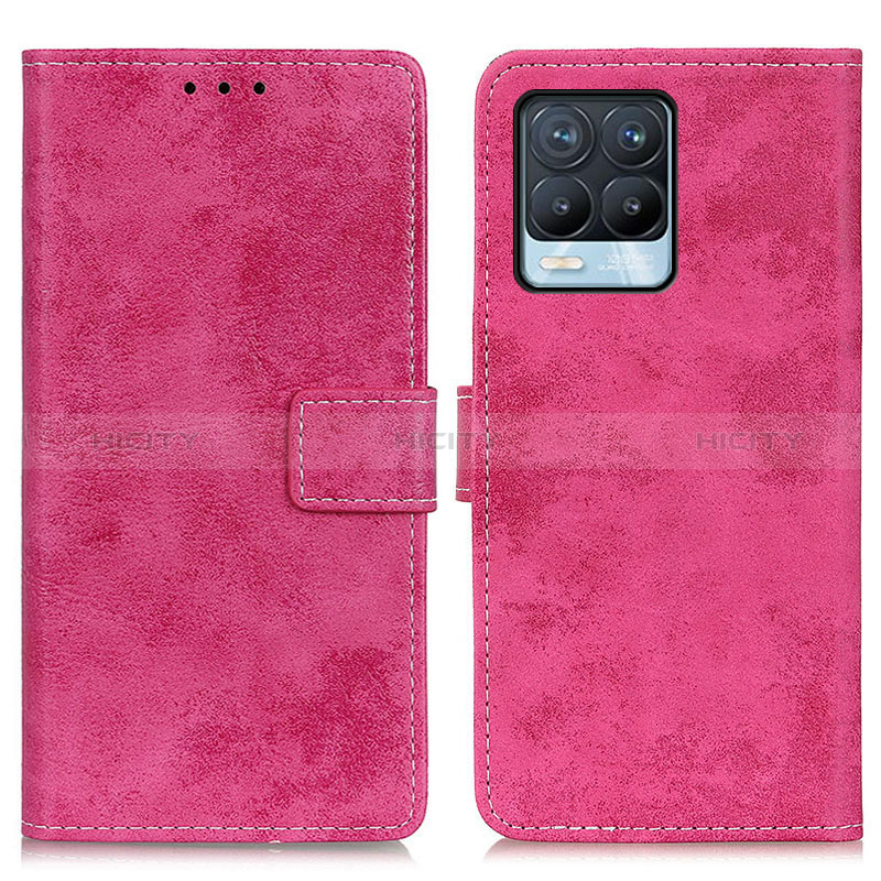 Custodia Portafoglio In Pelle Cover con Supporto D05Y per Realme 8 4G Rosa Caldo