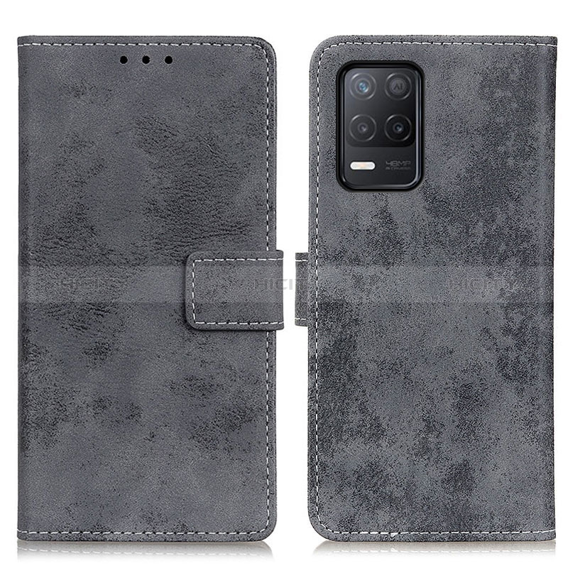 Custodia Portafoglio In Pelle Cover con Supporto D05Y per Realme 9 5G India Grigio