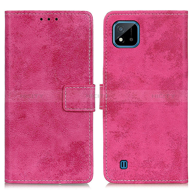 Custodia Portafoglio In Pelle Cover con Supporto D05Y per Realme C11 (2021) Rosa Caldo