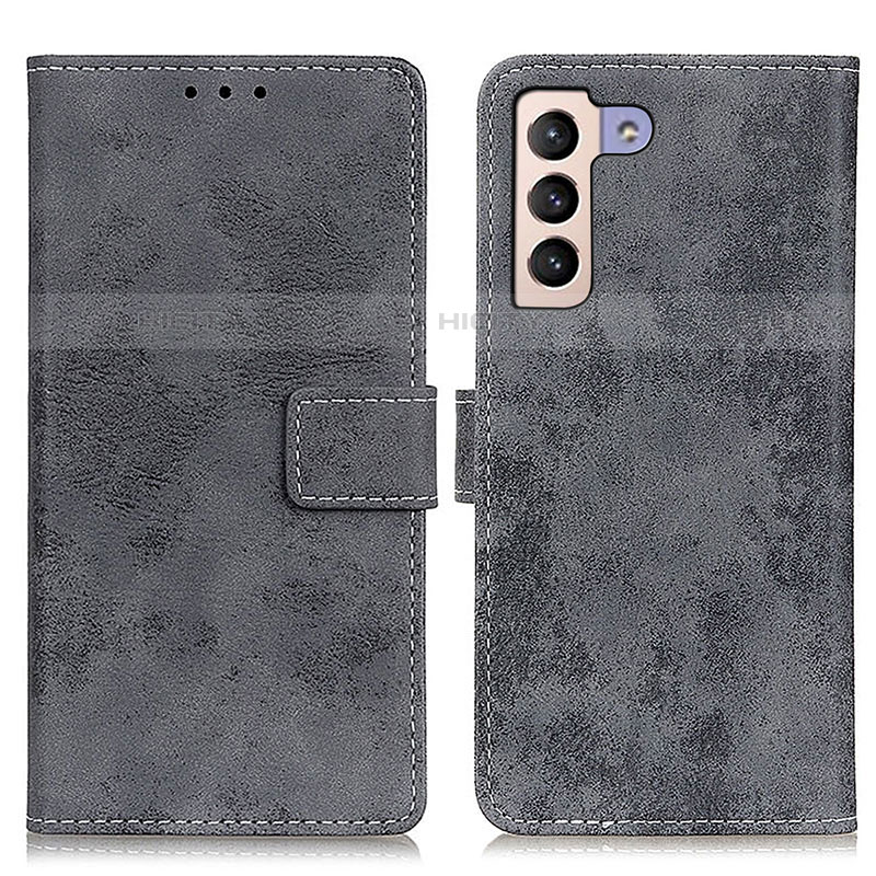 Custodia Portafoglio In Pelle Cover con Supporto D05Y per Samsung Galaxy S21 FE 5G Grigio