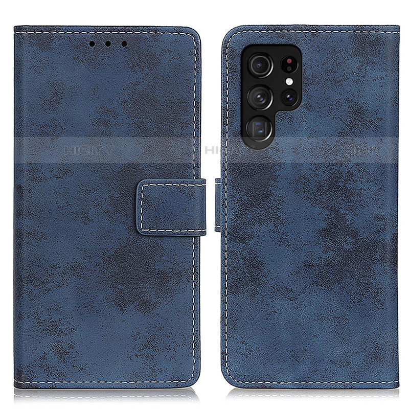 Custodia Portafoglio In Pelle Cover con Supporto D05Y per Samsung Galaxy S21 Ultra 5G Blu