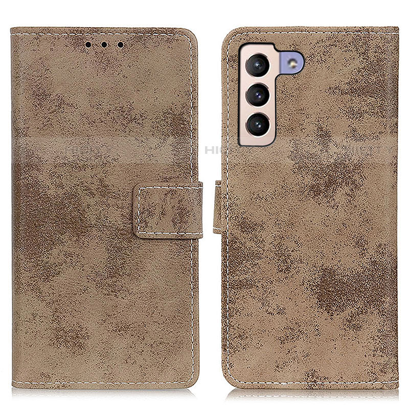 Custodia Portafoglio In Pelle Cover con Supporto D05Y per Samsung Galaxy S22 5G Khaki