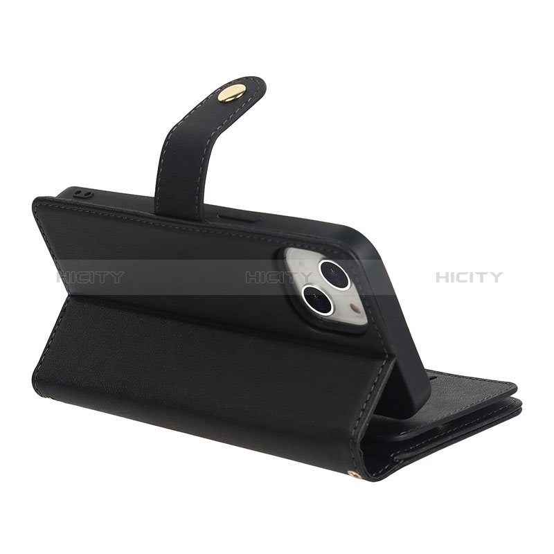 Custodia Portafoglio In Pelle Cover con Supporto D06T per Apple iPhone 15