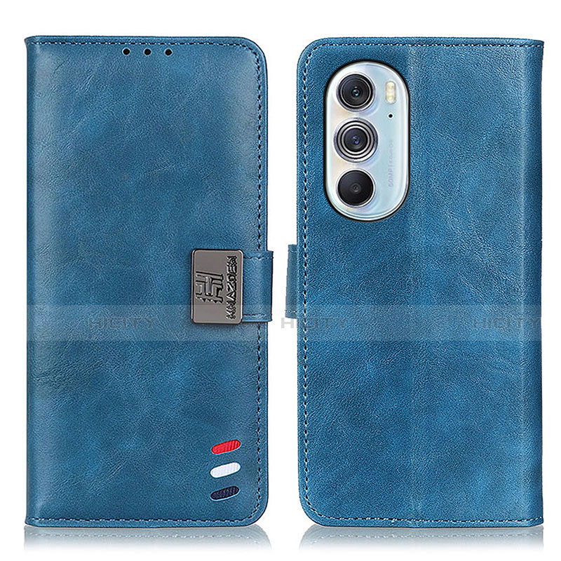 Custodia Portafoglio In Pelle Cover con Supporto D06Y per Motorola Moto Edge 30 Pro 5G Blu