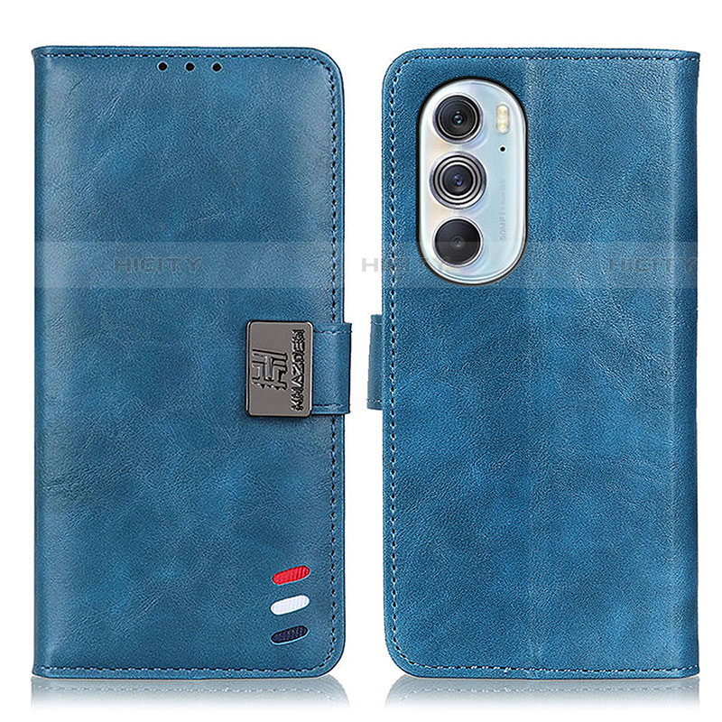 Custodia Portafoglio In Pelle Cover con Supporto D06Y per Motorola Moto Edge Plus (2022) 5G Blu