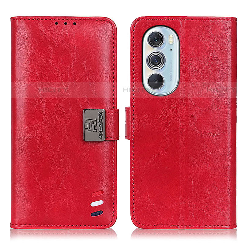 Custodia Portafoglio In Pelle Cover con Supporto D06Y per Motorola Moto Edge Plus (2022) 5G Rosso