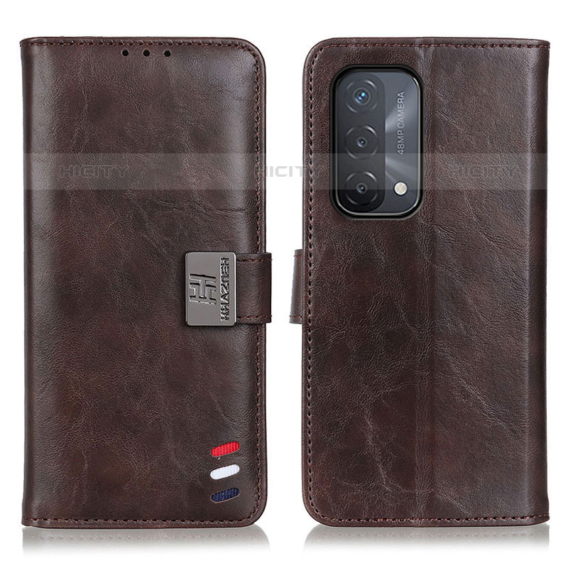 Custodia Portafoglio In Pelle Cover con Supporto D06Y per OnePlus Nord N200 5G Marrone